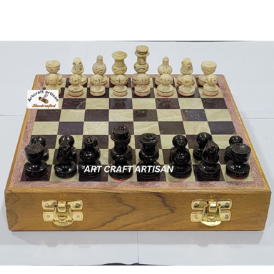 Wooden Magnetic Foldable Chess Set 7 Inch – Portable Travel Chess Board with Storage Box