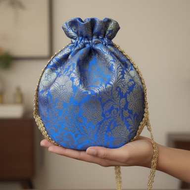 Bahudha Elegant Traditional Handcrafted Premium Banarasi Potli Bag
