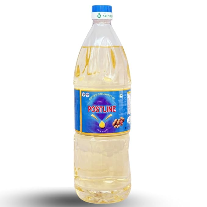 Postline Refined Groundnut Oil HDPE jar, Cooking Frying Oil Peanut Oil (1 Liter)