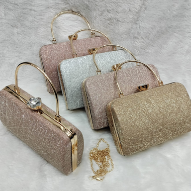 Oval Velvet Handbag with Metal Frame – Shiny Fancy Evening Clutch