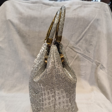 Silver Shiny Fancy Handbag – Elegant Multi-Occasion Party & Evening Bag