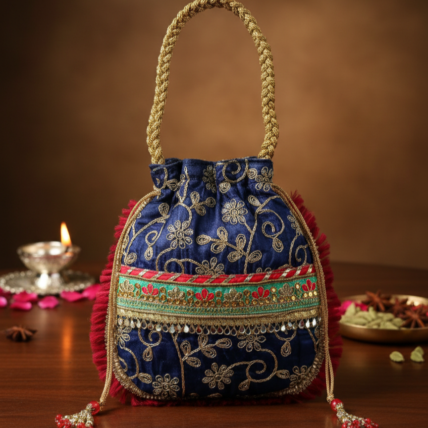 Bahudha Handicraft zardozi potli bag