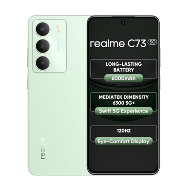 realme C73 5G Smartphone 4+128GB Jade Green, 6.67-inch Screen, 120Hz Display,6000mAh Battery, 40MP Camera, MediaTek Dimensity 6300 Processor, IP64
