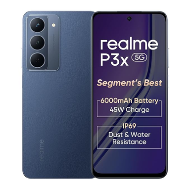 realme P3x 5G Smartphone 6+128GB Midnight Blue,6.72-inch Screen,120Hz Display,6000mAh Battery,45W SuperVOOC, 50MP Camera, MediaTek Dimensity 6400 Processor, IP64
