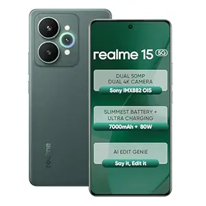 realme 15 5G Smartphone 8+128GB Green,144Hz HyperGlow 4D Curve Display,7000mAh Battery,80W SuperVOOC,Dual 50MP 4K Cameras,Dimensity 7300+ Chipset,IP69