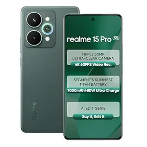 realme 15 Pro 5G Smartphone 8+256GB Green,4K 60FPS,144Hz HyperGlow 4D Curve Display,7000mAh Battery,80W SuperVOOC, Camera Triple 50MP, Snapdragon 7 Gen 4, IP69