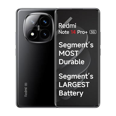 Redmi Note 14 Pro+ 5G Titan Black 12GB RAM 512GB Storage| 50 MP Triple Camera with Telephoto | Corning Gorilla Glass Victus 2 | IP 68 | SD 7s Gen 3