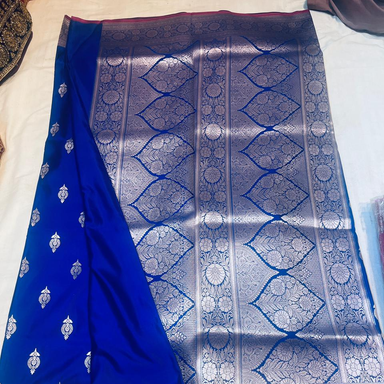 Premium Royal Blue Mashru Saree
